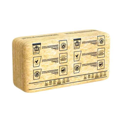 Vetonit Isover ВентФасад-Низ (1170x610x100 мм), 0,714 м3, 7,14 м2, утеплитель из стекловолокна, 10 шт. в упаковке, Ветонит Изовер